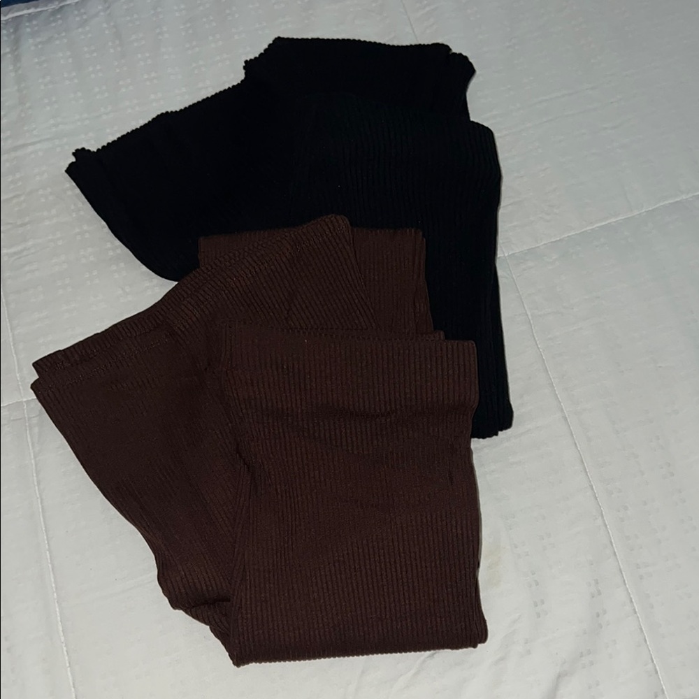 H&M Black and Brown Boot Cut Flare Pants
